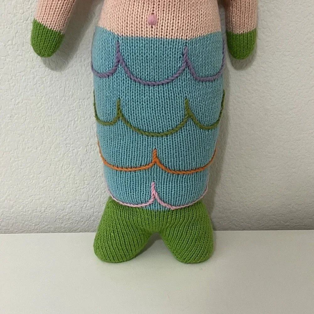 Blabla Kids Regular Mermaid Doll Hand Knitted Plush Blue Tail 18